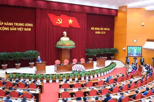 Hội nghị lần thứ ba Ban Chấp hành Trung ương Đảng Cộng sản Việt Nam khóa XIV. (Ảnh: ĐĂNG KHOA)