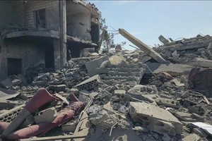 Cảnh đổ nát sau cuộc không kích của Israel tại Ansar, Liban ngày 6/3/2026. (Ảnh: THX/TTXVN)