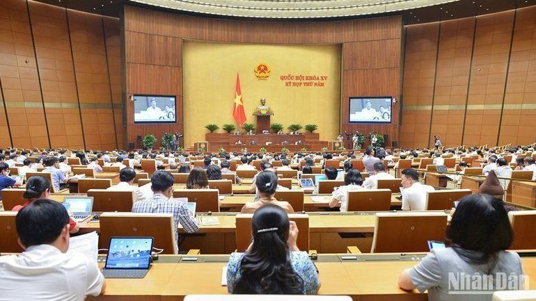Quang cảnh phiên họp của Quốc hội ngày 1/6/2023. (Ảnh: THỦY NGUYÊN)