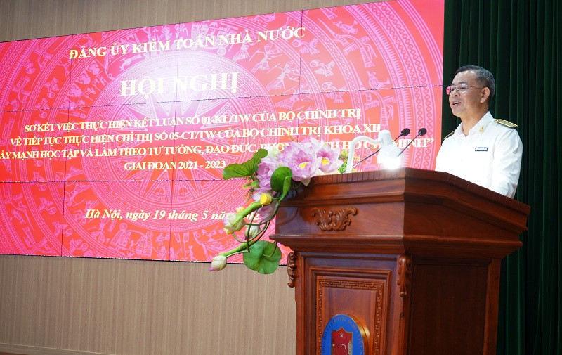 Tổng Kiểm toán Nhà nước Ngô Văn Tuấn phát biểu tại hội nghị 