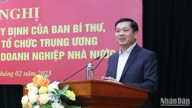 Đồng chí Nguyễn Long Hải phát biểu tại hội nghị.