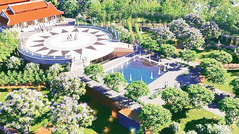 Phối cảnh một góc Khu lưu niệm Cụ Phó bảng Nguyễn Sinh Sắc tại thành phố Thủ Dầu Một, tỉnh Bình Dương.