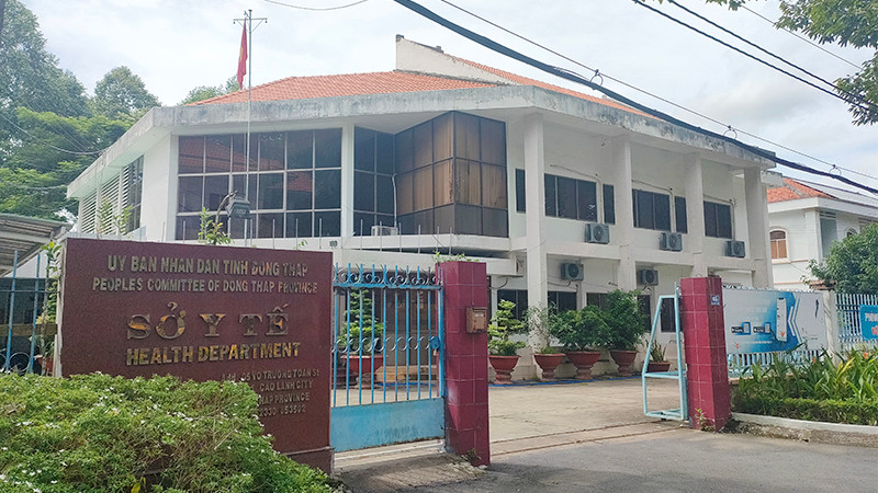 Sở Y tế tỉnh Đồng Tháp, nơi bị can Huỳnh Văn Thêm từng làm việc. (Ảnh: HỮU NGHĨA)