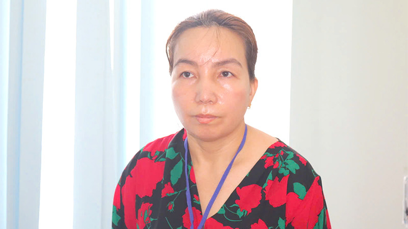 Bị can Trần Thị Thúy Lan. (Ảnh: Công an tỉnh Đồng Tháp)