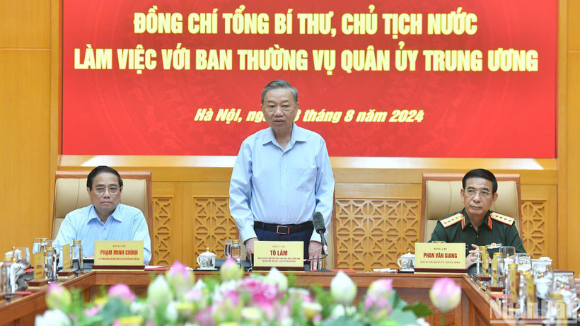 Tổng Bí thư, Chủ tịch nước Tô Lâm phát biểu tại hội nghị. (Ảnh: ĐĂNG KHOA)