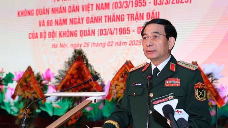 Đại tướng Phan Văn Giang phát biểu ý kiến tại buổi lễ.