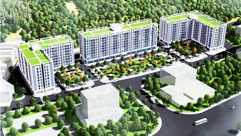 Phối cảnh Dự án nhà ở xã hội khu Lâm Viên. 