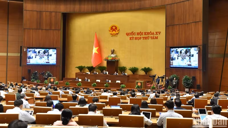 Quang cảnh một phiên họp của Kỳ họp thứ 8, Quốc hội khóa XV. (Ảnh: DUY LINH)