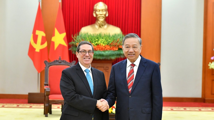 Tổng Bí thư Tô Lâm tiếp đồng chí Bruno Rodríguez Parrilla, Ủy viên Bộ Chính trị Đảng Cộng sản Cuba, Bộ trưởng Ngoại giao Cuba.