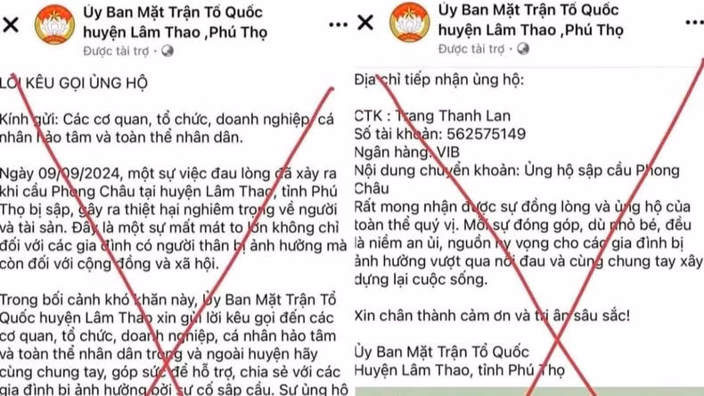 Fanpage giả mạo Ủy ban Mặt trận Tổ quốc huyện Lâm Thao.