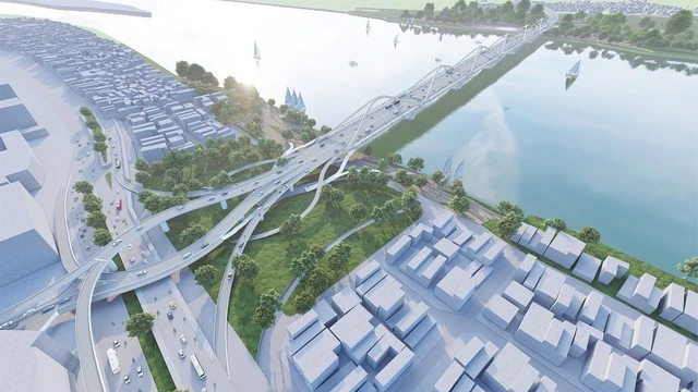 Phối cảnh cầu Trần Hưng Đạo. (Ảnh: VGP).