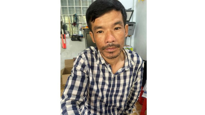 Đối tượng Sản tại cơ quan Công an.