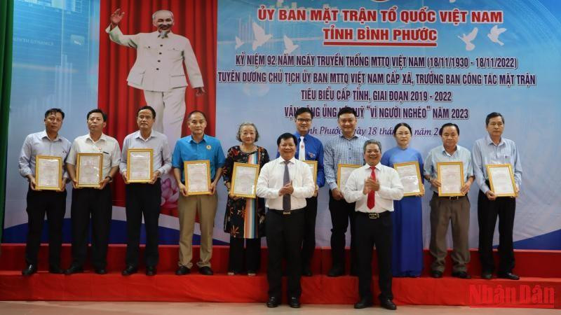 Bình Phước tuyên dương Trưởng ban Công tác Mặt trận tiêu biểu giai đoạn 2019-2022.