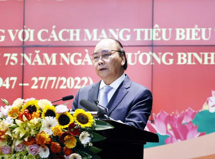 Chủ tịch nước Nguyễn Xuân Phúc phát biểu chỉ đạo tại hội nghị. (Ảnh: TTXVN)