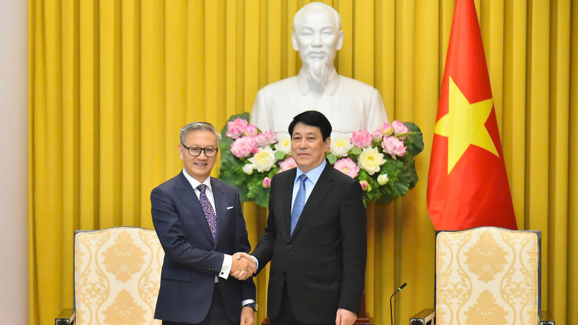 Chủ tịch nước Lương Cường tiếp Bộ trưởng Ngoại giao Lào Thongsavanh Phomvihane.