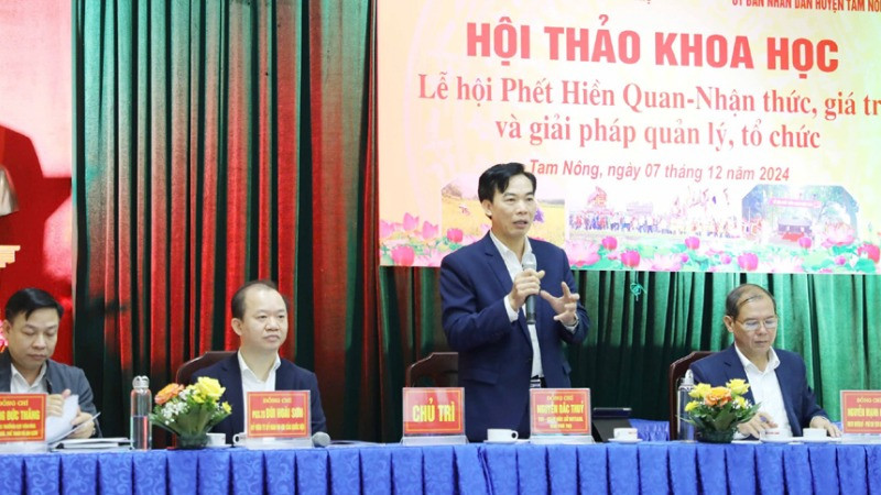 Giám đốc Sở Văn hóa, Thể thao và Du lịch Phú Thọ Nguyễn Đắc Thủy mong muốn phần cướp phết trong lễ hội Phết Hiền Quan sớm được tổ chức một cách bài bản, khoa học. 