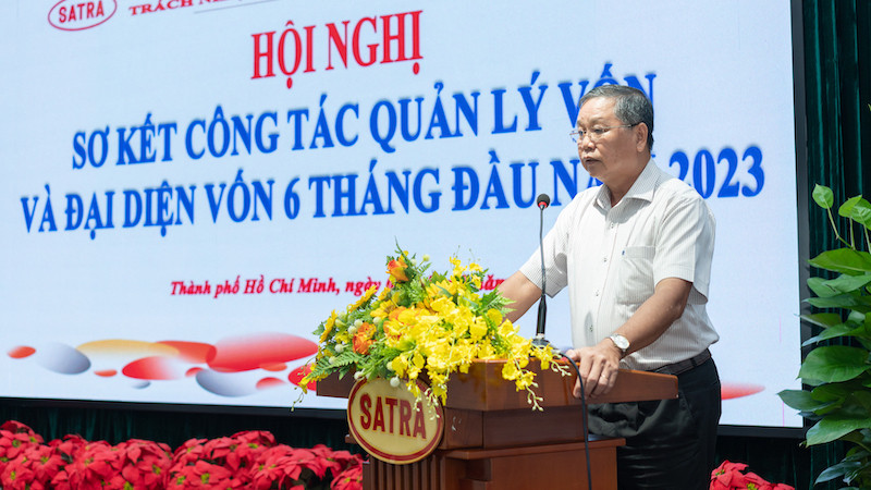 Ông Võ Hữu Hạnh, Chi cục trưởng Chi cục Tài chính doanh nghiệp phát biểu tại Hội nghị.
