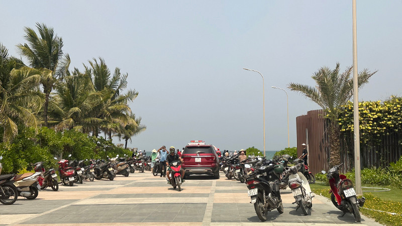 Khu vực bãi biển Tân Trà nơi xảy ra vụ việc đáng tiếc.