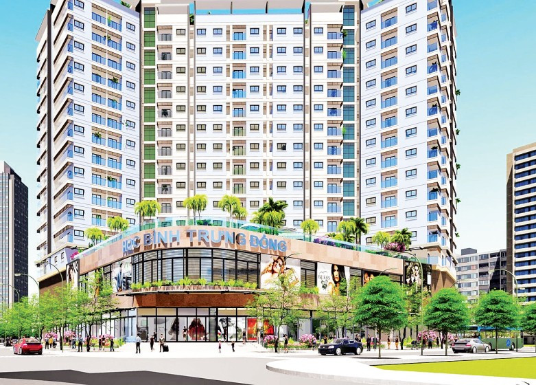 Phối cảnh một dự án nhà ở xã hội tại phường Bình Trưng Đông, thành phố Thủ Đức.