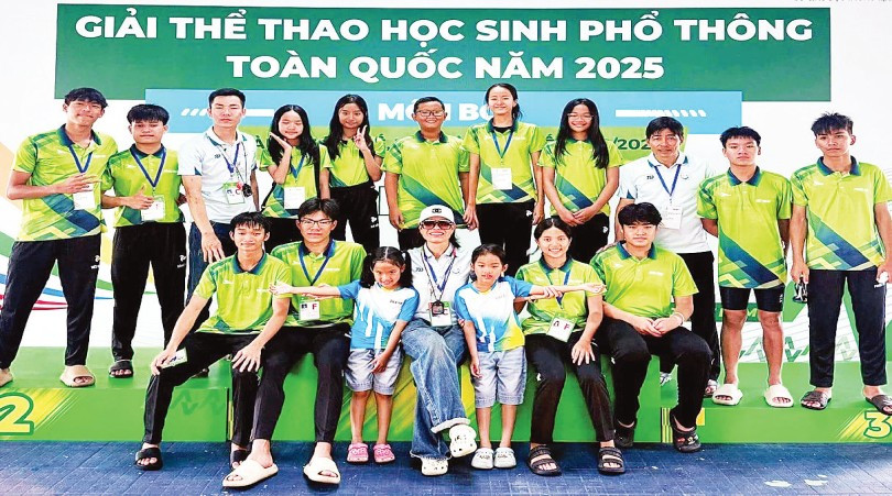 Đội tuyển môn bơi tỉnh Quảng Trị tham gia Giải Thể thao học sinh phổ thông toàn quốc năm 2025.