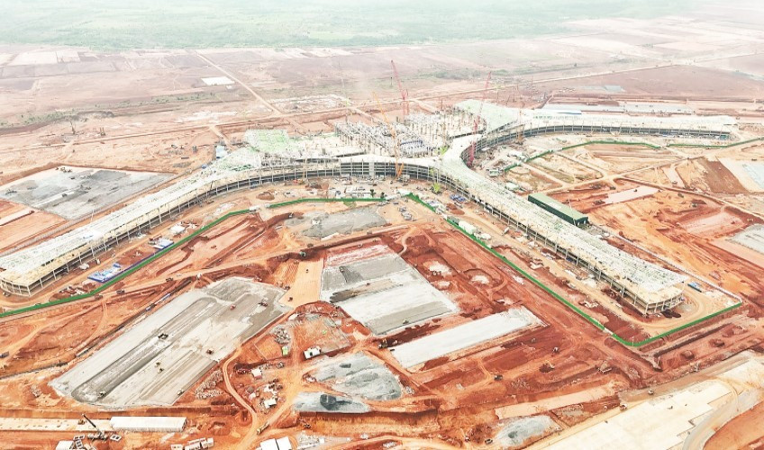 Sân bay quốc tế Long Thành đang được xây dựng. (Ảnh THIÊN VƯƠNG)