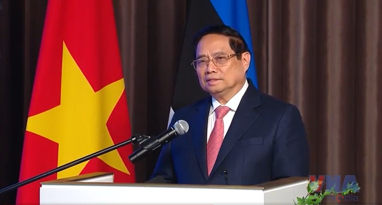 Thủ tướng Phạm Minh Chính phát biểu Tọa đàm. (Ảnh: TTXVN) screenshot-2025-06-07-074408-3889.png