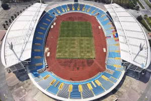 Toàn cảnh sân vận động quốc gia Mỹ Đình, thời điểm tiền SEA Games 31. (Ảnh: TTXVN)