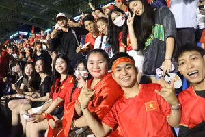 [Ảnh] U22 Việt Nam thể hiện bản lĩnh trước đối thủ Thái Lan