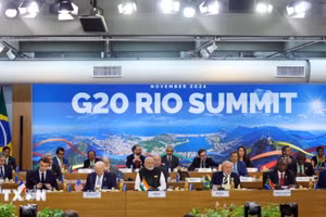 Các đại biểu tham dự Hội nghị thượng đỉnh G20 ở Rio de Janeiro, Brazil. (Ảnh: ANI/TTXVN)