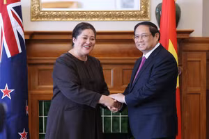 Thủ tướng Phạm Minh Chính hội kiến Toàn quyền New Zealand Cindy Kiro. Ảnh: DƯƠNG GIANG/TTXVN