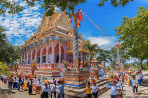 Lễ hội Sen Dolta của người Khmer Nam bộ tại Tây Ninh. (Ảnh: Nguyễn Nhật Tường)