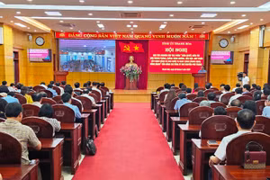Quang cảnh buổi học tập tại điểm cầu Tỉnh ủy Thanh Hóa.
