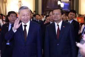 Tổng Bí thư, Chủ tịch nước Tô Lâm đến dự buổi gặp gỡ đại biểu hữu nghị nhân dân và thế hệ trẻ Cuba. (Ảnh: Lâm Khánh/TTXVN) 