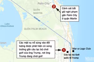 [Infographic] Toàn cảnh vụ nổ súng vào nơi cựu Tổng thống Mỹ Donald Trump đang chơi golf 