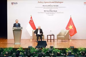 Tổng Bí thư Tô Lâm phát biểu chính sách tại Trường chính sách công Lý Quang Diệu, Đại học quốc gia Singapore. Ảnh: Thống Nhất/TTXVN