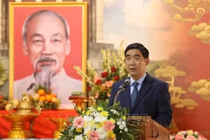 Đại sứ Phạm Việt Hùng phát biểu tại lễ kỷ niệm.
