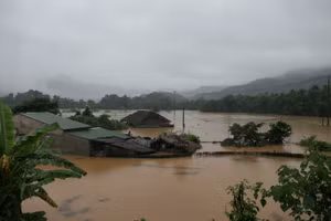 Ngập úng tại thành phố Hà Giang.