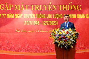 Chủ tịch nước Võ Văn Thưởng phát biểu tại buổi gặp mặt. 