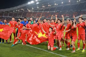 Đội tuyển bóng đá nam Việt Nam mừng chiến thắng khi giành ngôi vô địch ASEAN CUP 2024.