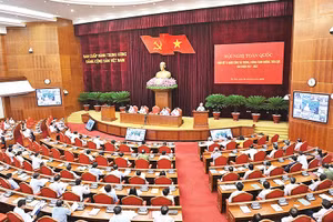 Hội nghị toàn quốc tổng kết 10 năm công tác phòng, chống tham nhũng, tiêu cực. Ảnh: Khoa Đăng