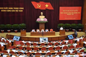 Quang cảnh Hội nghị toàn quốc tổng kết 10 năm công tác phòng, chống tham nhũng, tiêu cực.
