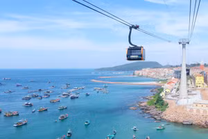 Cáp treo ở phường An Thới, thành phố Phú Quốc.