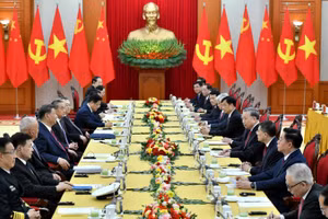 Quang cảnh hội đàm tại giữa Tổng Bí thư Tô Lâm và Tổng Bí thư, Chủ tịch Trung Quốc Tập Cận Bình tại Trụ sở Trung ương Đảng. (Ảnh: ĐĂNG KHOA) 