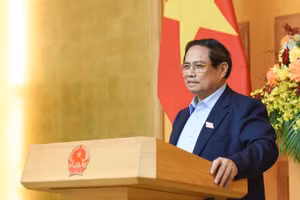 Thủ tướng Phạm Minh Chính phát biểu ý kiến tại cuộc làm việc. (Ảnh: TRẦN HẢI)