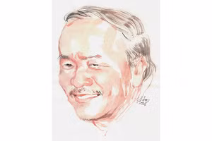 Ký họa chân dung nhà thơ Nguyễn Hoàng Sơn của họa sĩ Đỗ Hoàng Tường.
