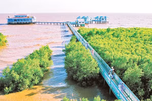 Thành phố Bạc Liêu đẩy mạnh phát triển kinh tế biển gắn với du dịch. Ảnh: NS TRẦN THỊ THU ĐÔNG