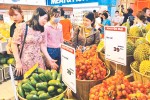 Gian hàng tại Hội chợ xuất khẩu Thành phố Hồ Chí Minh năm 2023.