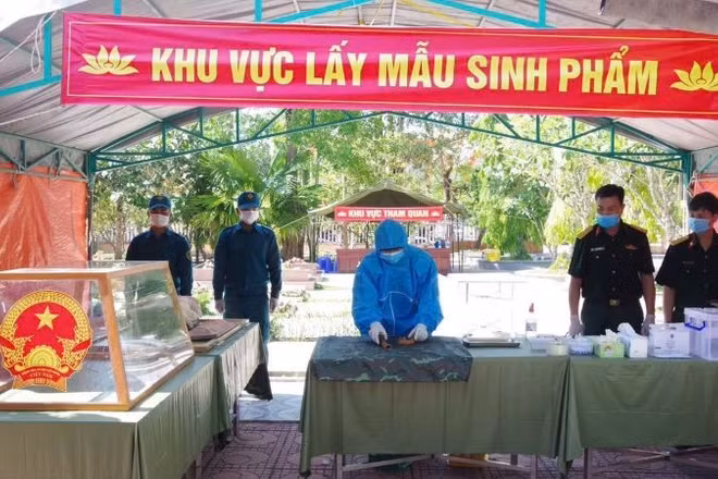 Khu vực lấy mẫu xác định thông tin để giám định ADN liệt sĩ.