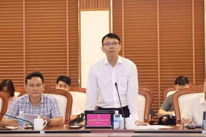 Phó Chủ tịch Ủy ban nhân dân tỉnh Nguyễn Thanh Hà phát biểu tại buổi làm việc.