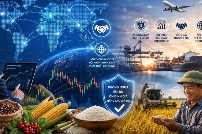 Việc Quốc hội khóa XVI sớm ban hành Luật Giao dịch hàng hóa phái sinh sẽ mở ra cơ hội rất lớn cho việc hình thành một thị trường giao dịch hàng hóa hiện đại, minh bạch. (Ảnh: B.P, ảnh có sử dụng đồ họa AI)